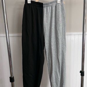 Color block joggers, Black and Grey, SHEIN size Large.